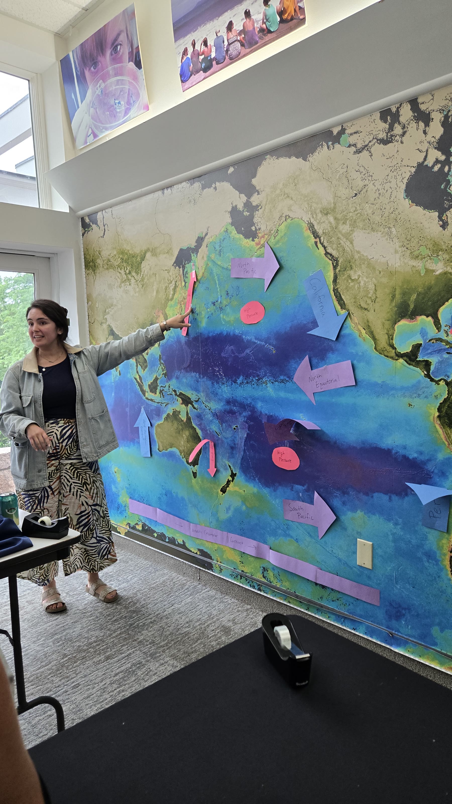 Jacquelyn Veatch teaching ocean circulation with an interactive world map